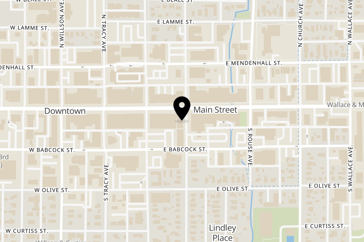 Map showing the location of Rice Thai Cuisine Bozeman (Downtown) on 140 E Main St in Bozeman